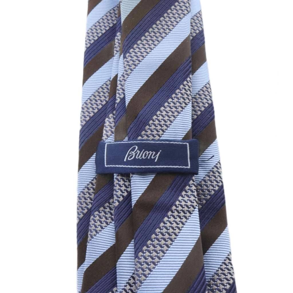 【新品未使用】ブリオーニ　ネクタイ　ストライプ　シルク ブリオーニ BRIONI ストライプ シルク ネクタイ 青 - メルカリ