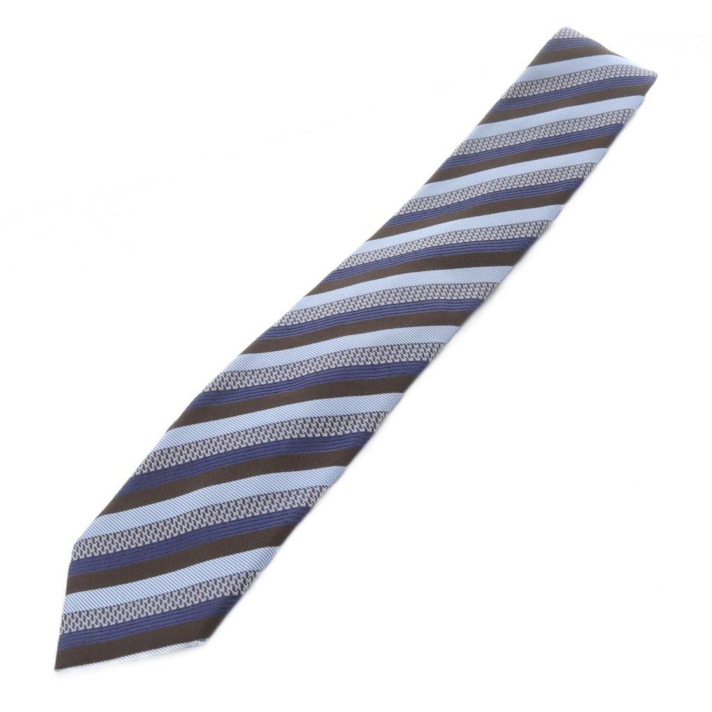 Brioni シルク ネクタイ 青系 ストライプ ブリオーニ BRIONI ストライプ シルク ネクタイ 青 - メルカリ