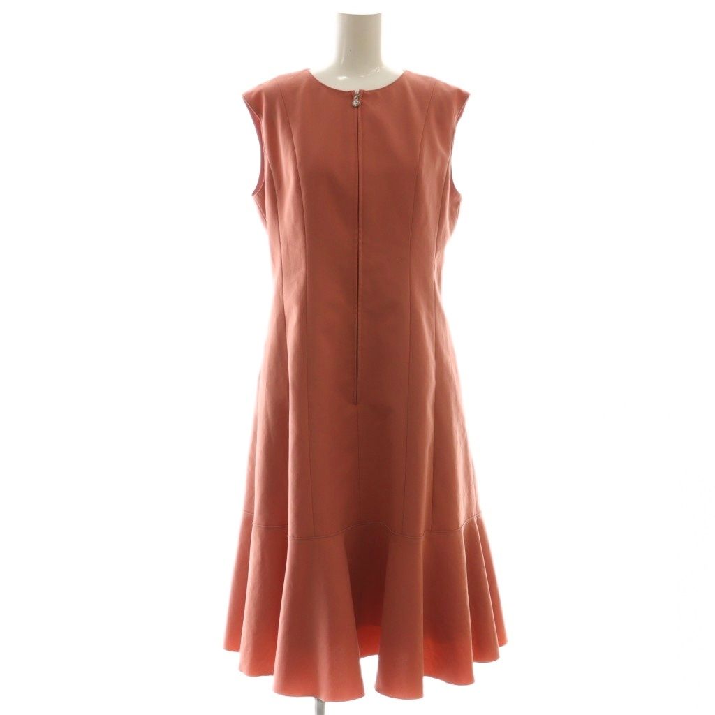 1348 美品 Rene ルネ　ワンピース　ノースリーブ　ウール　ピンク　36 ルネ Rene ワンピース 36 サーモンピンク ノースリーブ ラウンドネック