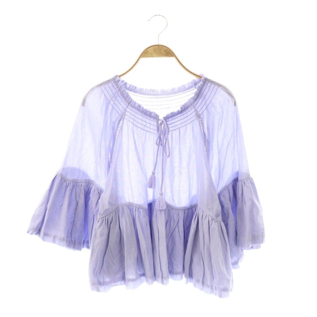 グレースコンチネンタル GRACE 25 AW バルーンカフタントップス ブラウス 七分袖 36 スモークブルー ES OS SH