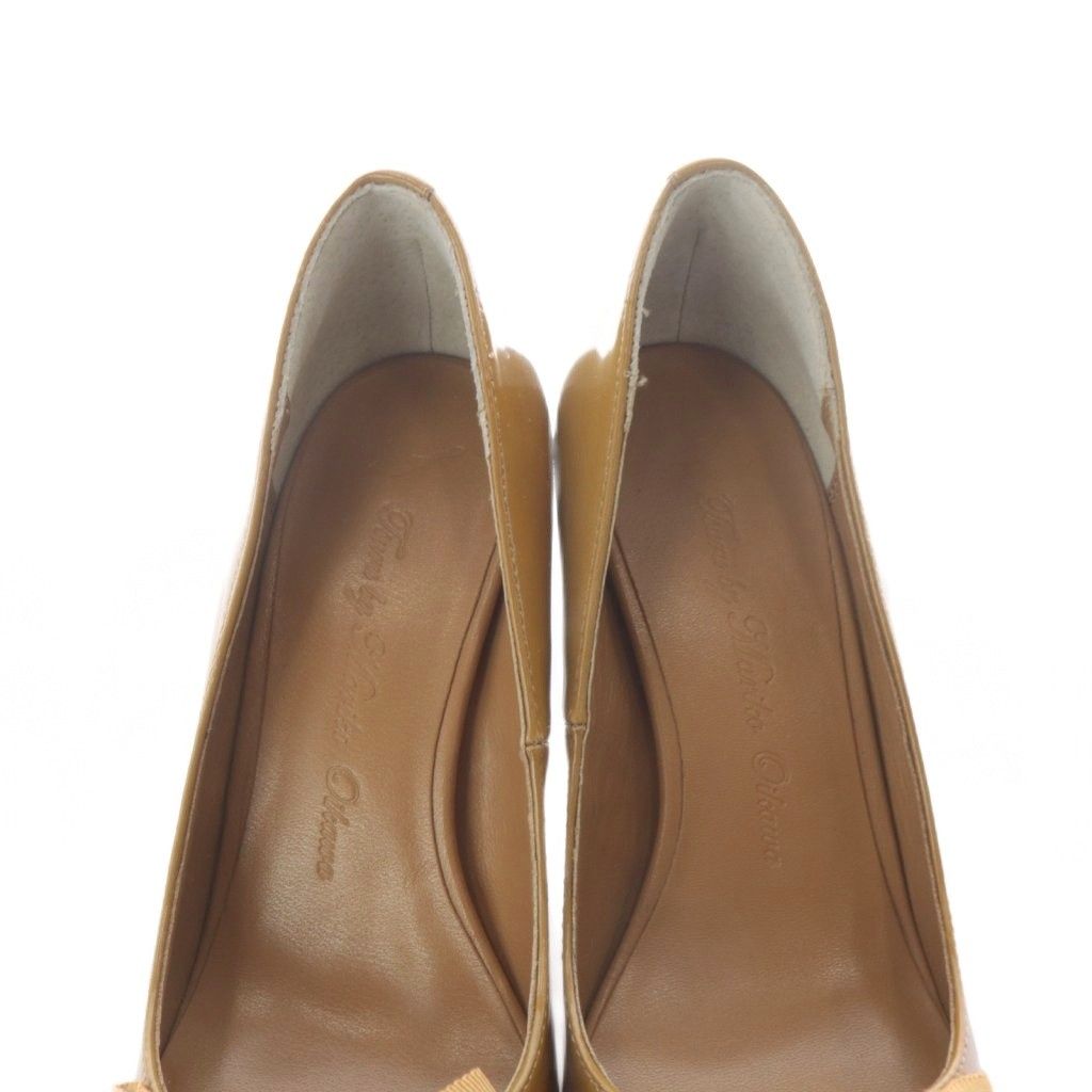 ☆ツルバイマリコオイカワ　パンプス　ヒール　ミュール　リボン　レザー本革 ☆ツルバイマリコオイカワパンプスヒールミュールリボンレザー本革