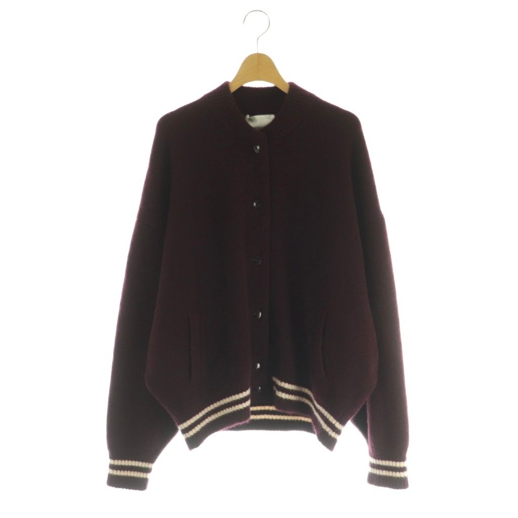 ラネウス LANEUS L Appartement取り扱い 24 AW BOMBER JACKET ニットジャケット ブルゾン カシミヤ シルク混 034 ワインレッド MI OS