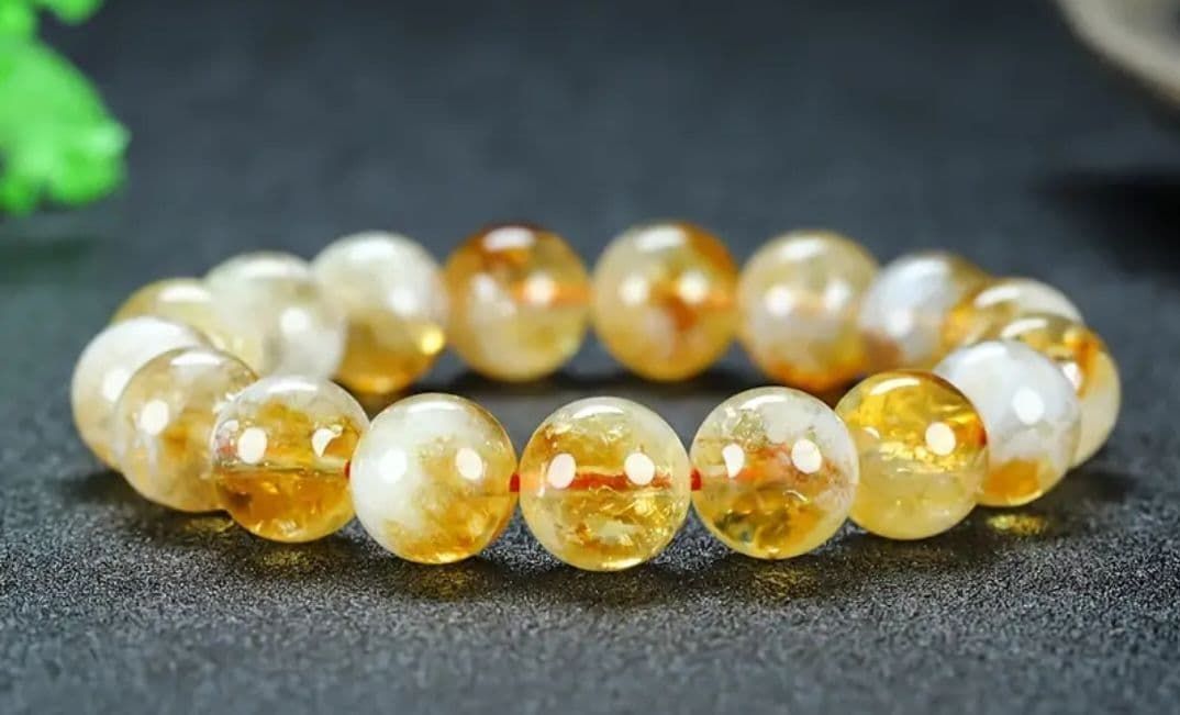 希少　高品質！　濃シトリン　✰✰✰七福神様✰✰✰　金運　幸運 10mm】 クリアゴールドシトリンブレス 幸運 金運 浄化 開運 希少石