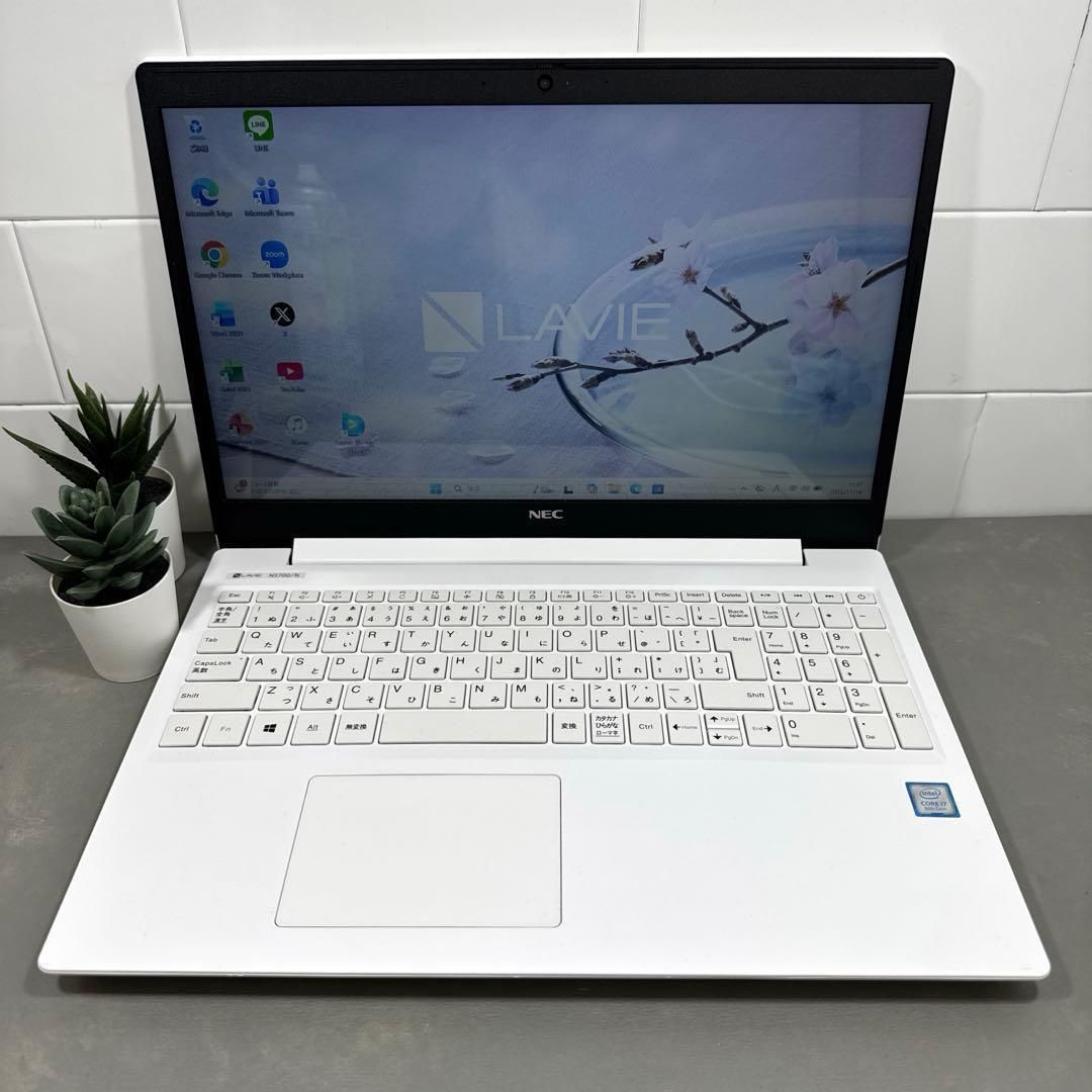 高性能 NEC ムホワイト☘8世代i 7☘NVMe 256 GB 1 TB