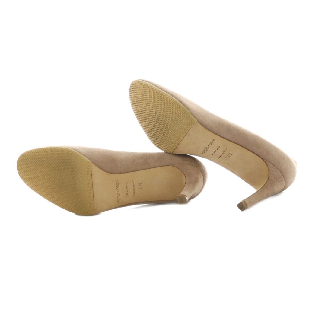 セルジオロッシ Sergio rossi パンプス スエード 36.5 ピンクベージュ