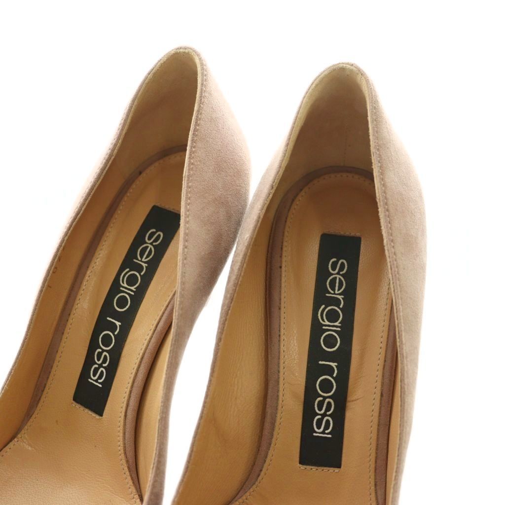 セルジオロッシ Sergio rossi パンプス スエード 36.5 ピンクベージュ