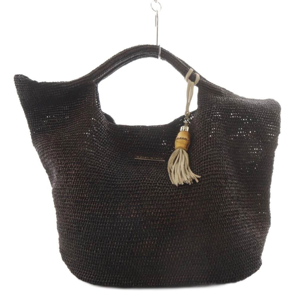ハイジクライン heidi klein かごバッグ ハンドバッグ ラフィア ブラック YO 13