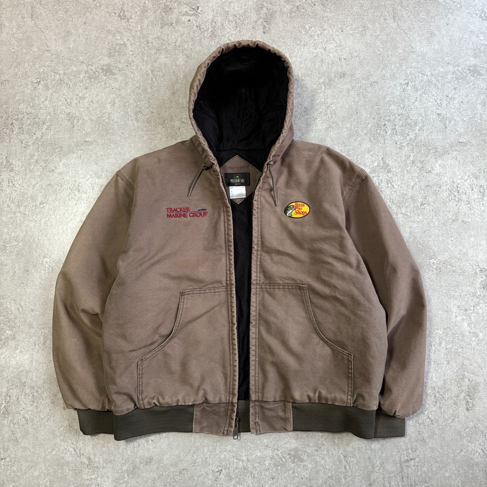 00s red head アクティブジャケット　ダック　フェード　ブラウン 00s Bass Pro Shops RED HEAD Duck Hooded Jacket バスプロショップス