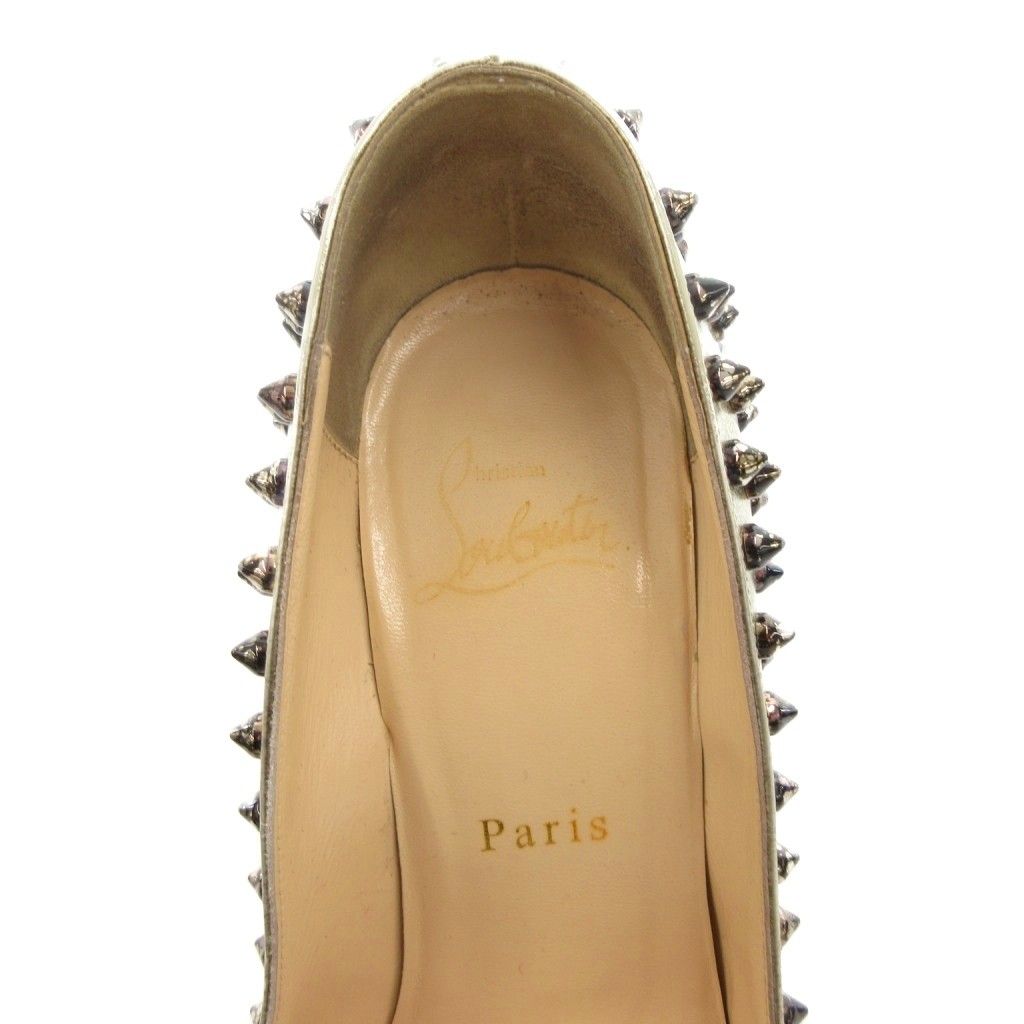 クリスチャンルブタン Christian louboutin パンプス ハイヒール スタッズ ポインテッドトゥ 36 ゴールドカラー FF GY 19 ハイヒール パンプス パンプス 靴