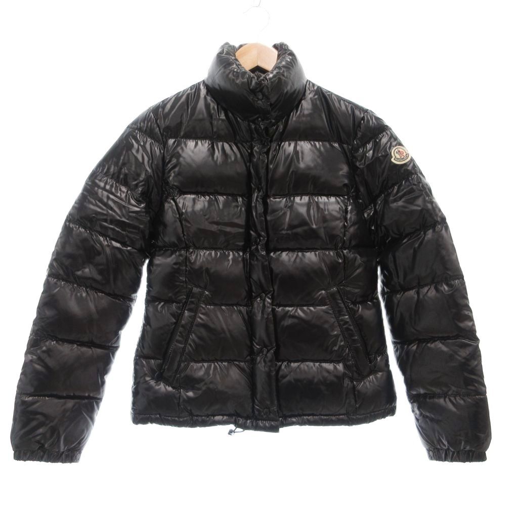 モンクレール MONCLER TISSU MA TERIAL STOFF TESSUTO ダウンジャケット 1 XS ジップアップ ロゴ 裾ドロスト 黒 ブラック 45381 50 68950 AE GY 18
