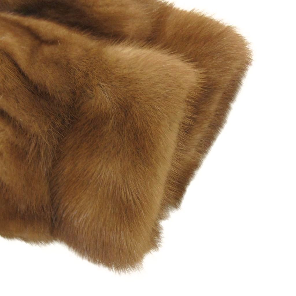 ノーブランド ミンクファーコート 毛皮 ミドル丈 ハーフ 茶 ブラウン