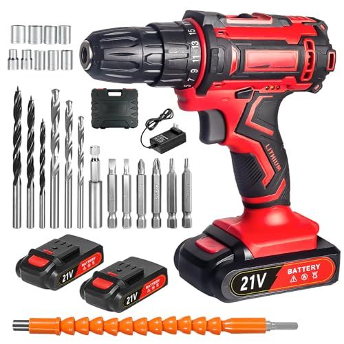 パワフル 簡単操作 パーツ豊富 電動ドライバー 21 v 電動ドリル 1500 mAh バッテリー 付き hypast コードレス ブラシレスモーター 25段階トルク調節 無断変速 充電式ドリルドライバー 最大42 N m LEDライト 二段階スピード