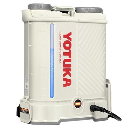 電動噴霧器 背負い式 12 L バッテリー式 ノズル6種付 かき混ぜ機能付き YS ホワイト