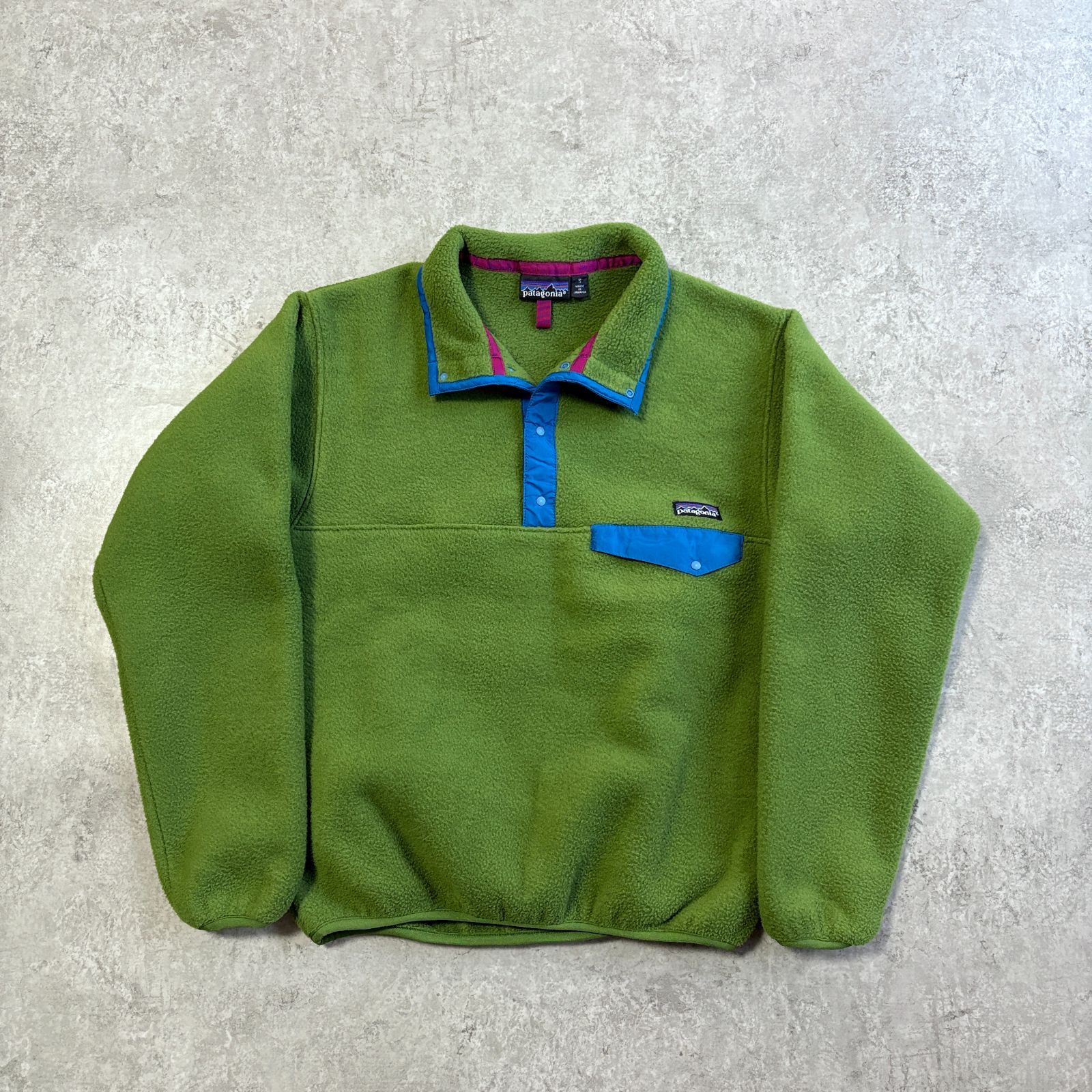 90s 1991年 JAMAICA製 patagonia Synchilla Snap T Pullover 【 lime