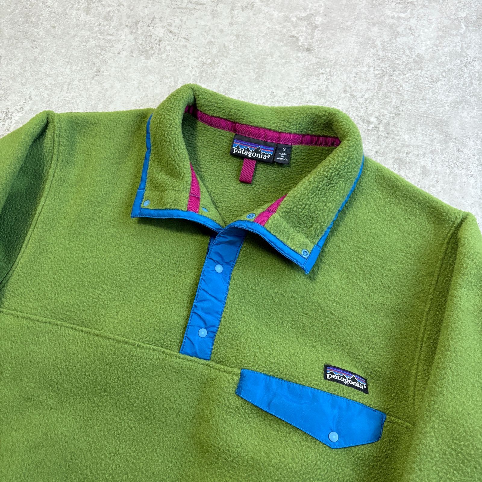 90 s 1991年 JAMAICA製 patagonia Synchilla Snap T Pullover lime green パタゴニア シンチラ スナップT プルオーバー フリース ライムグリーン