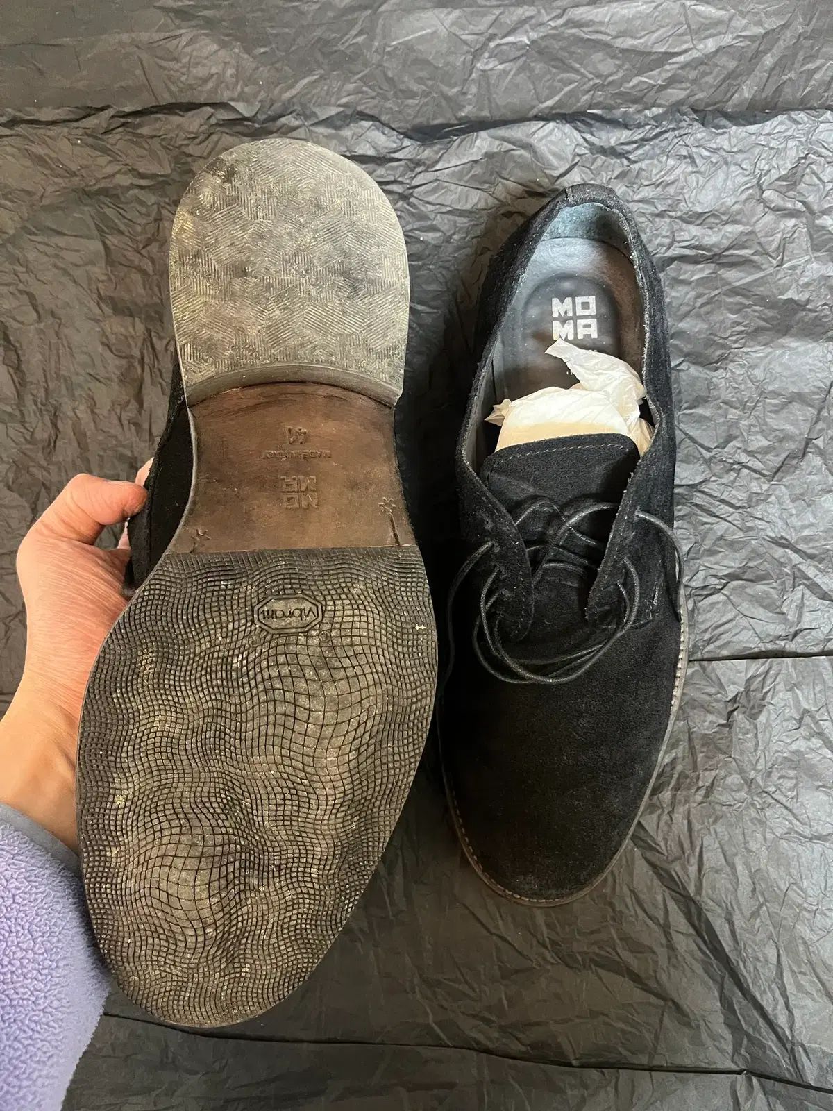  MOMA レースアップ スウェード ドビ シューズ EU 41 ローファー ブーツ 革靴