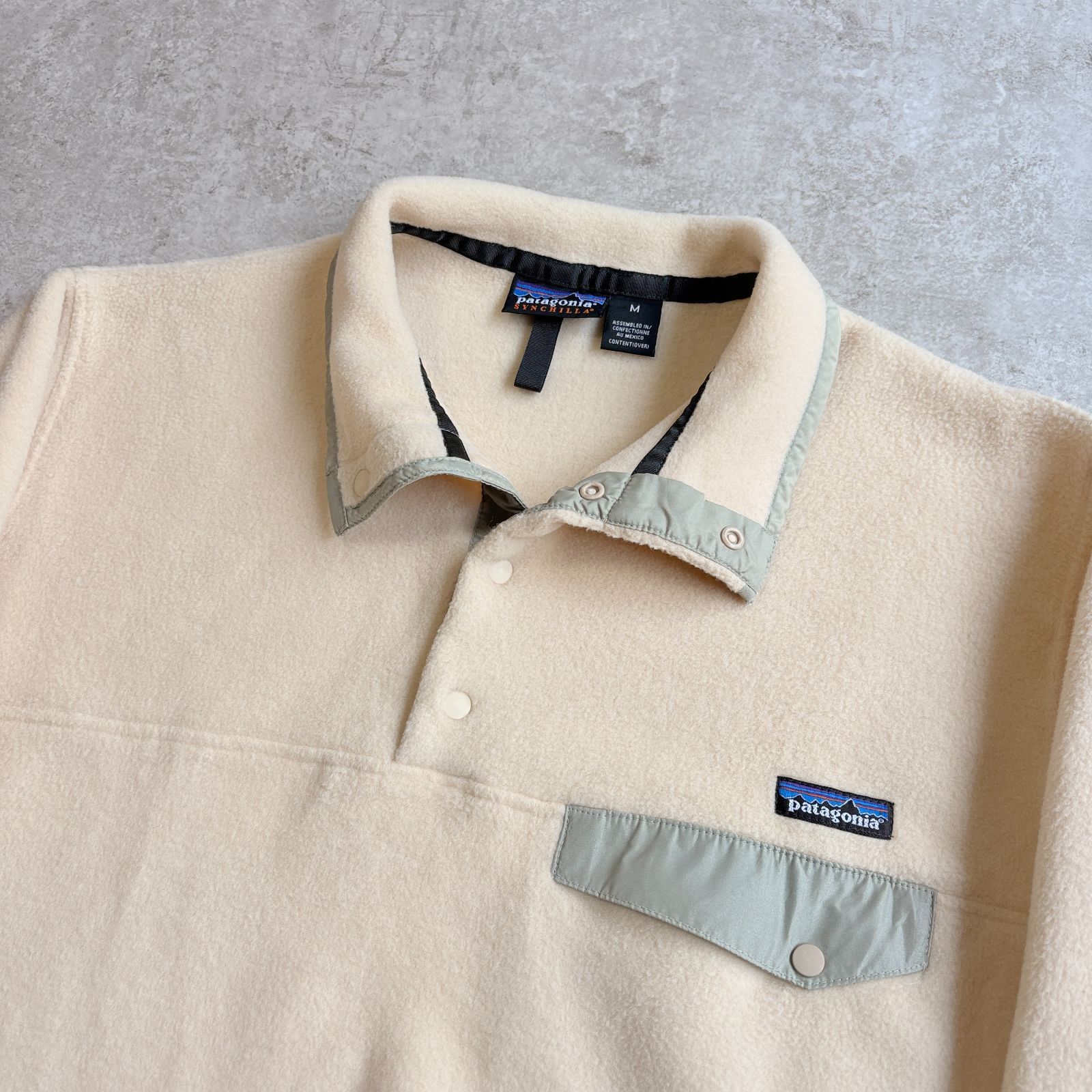 90 s 1999年 MEXICO製 patagonia Synchilla Snap T Pullover offwhite パタゴニア シンチラ スナップT プルオーバー フリース オフホワイト