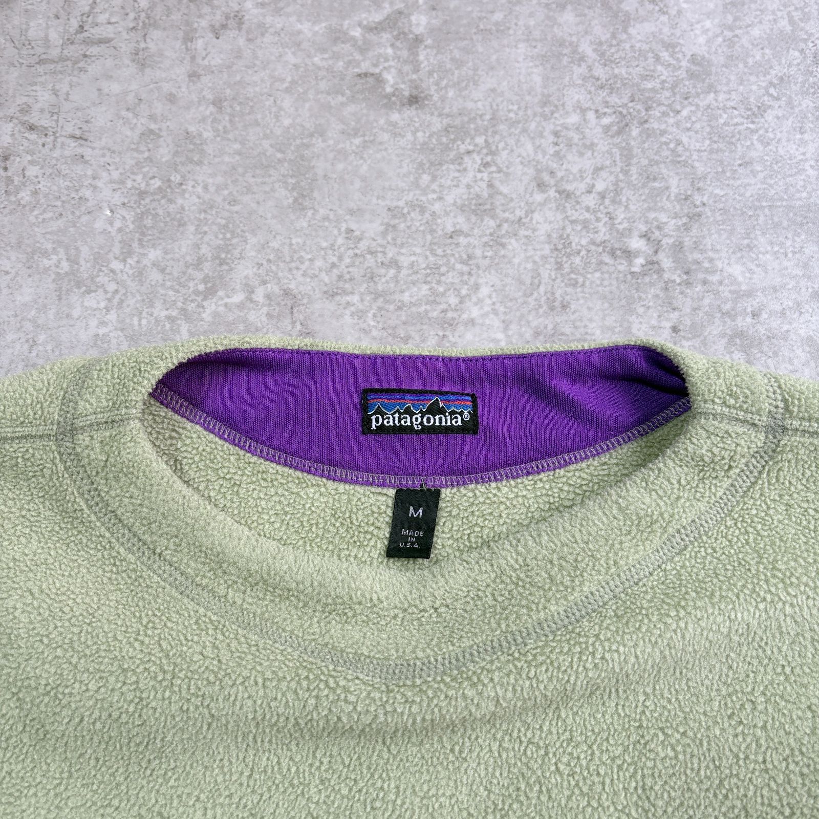 90s 1991年 USA製 patagonia Lightweight Synchilla Crew【pistachio 