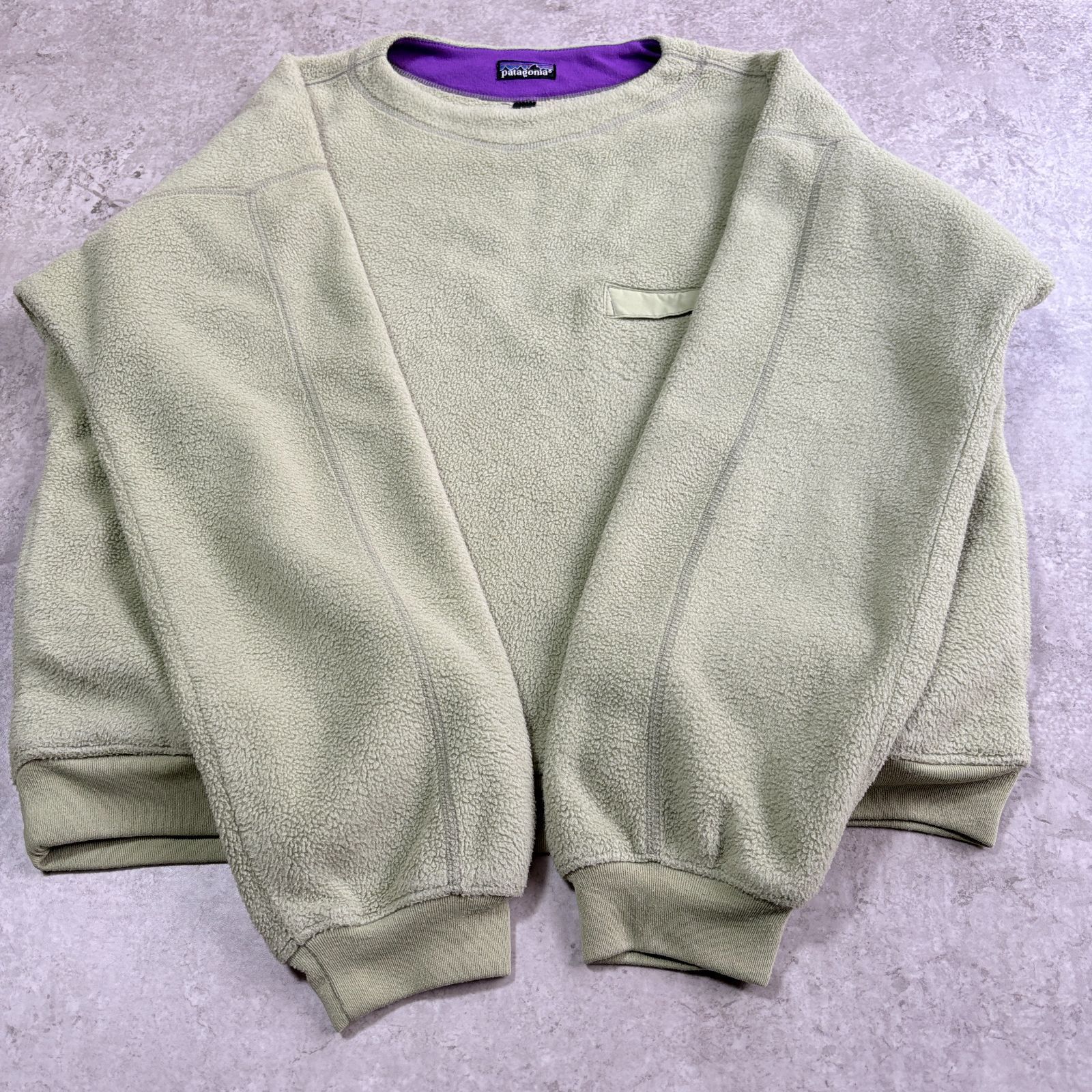 90s 1991年 USA製 patagonia Lightweight Synchilla Crew【pistachio 
