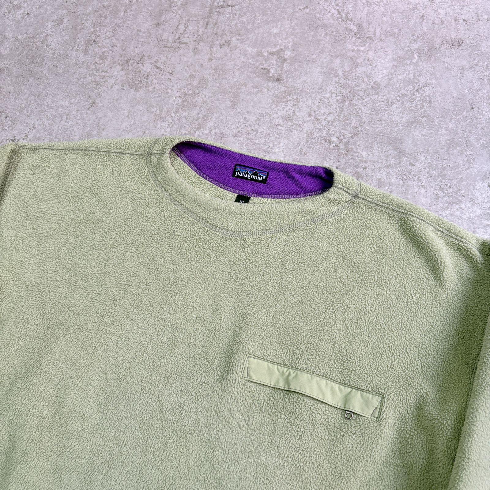 90s 1991年 USA製 patagonia Lightweight Synchilla Crew【pistachio 