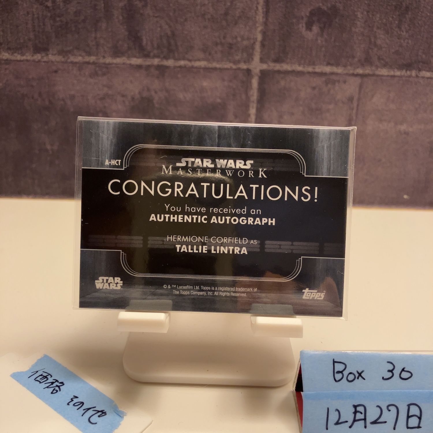 Topps Star Wars Masterwork Hermione Corfield as Tallie Lintra 直筆サインカード カード