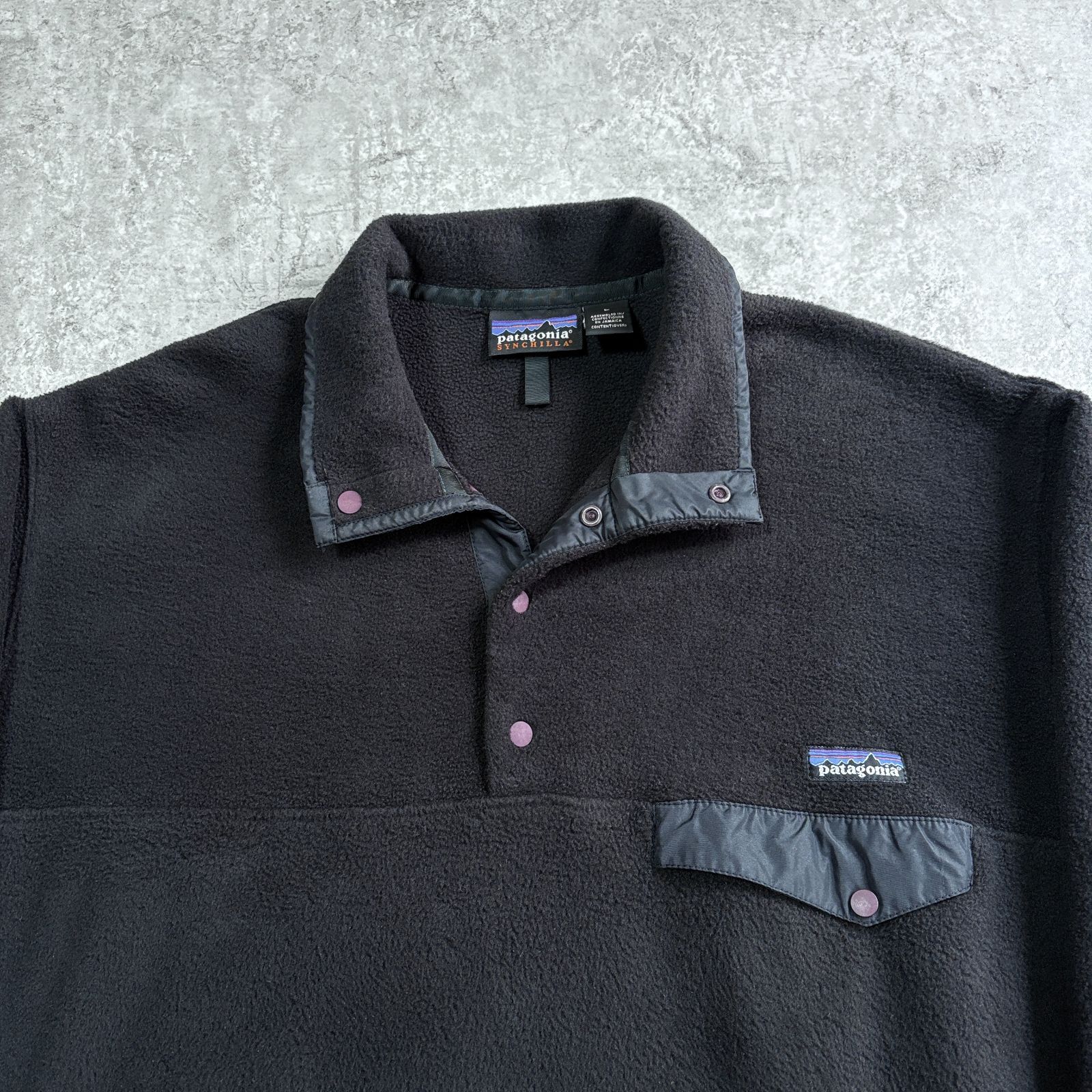 90s 1996年 JAMAICA製 patagonia Synchilla Snap T Pullover 【 black 