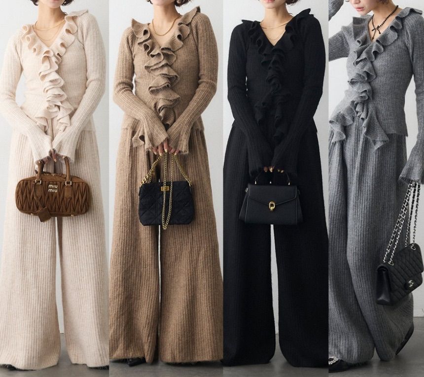 フロントフリル美ラインニットセットアップ