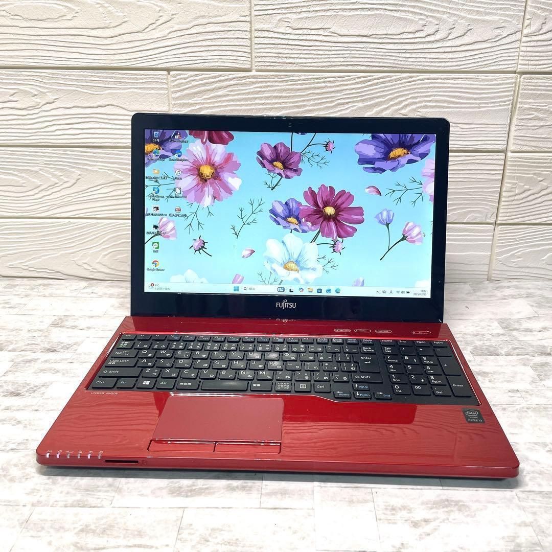 人気色✨ノートパソコン SSD 8GB 15.6型 カメラ 富士通 LIFEBOOK