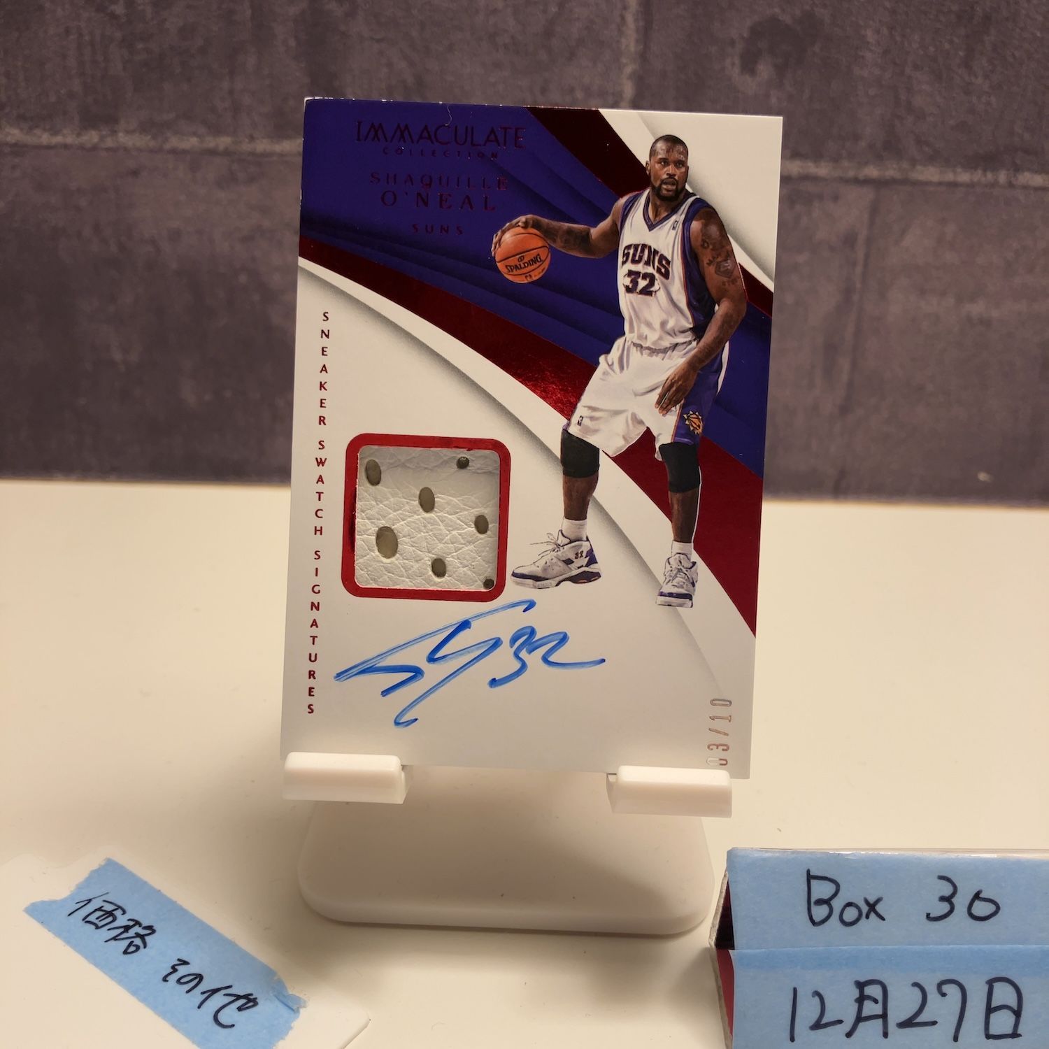 2017 18 Panini Immaculate Collection Shaquille O Neal 03 10 直筆サインカード PHOENIX SUNS Sneaker Swatch Signatures カード