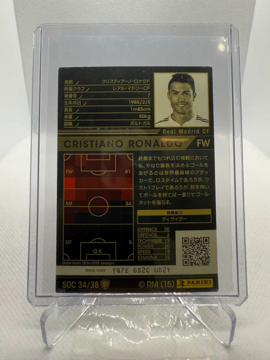 15/16 Panini パニーニ WCCF クリスティアーノ ロナウド サッカー