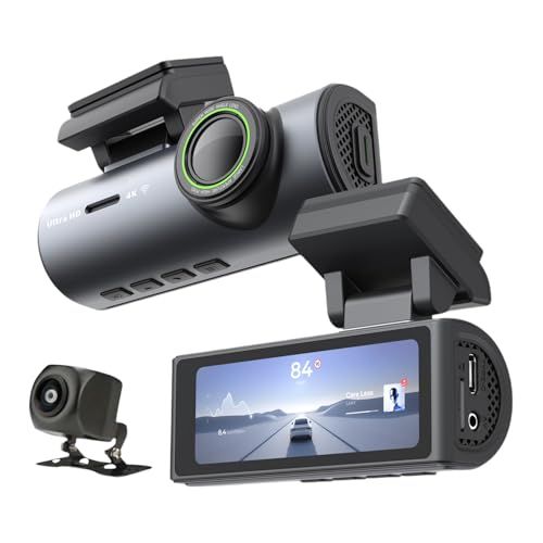 ドライブレコーダー 前後カメラ 4 Kフロント 1080 Pリア 64 GBSDカード WiFi付き GPS内蔵 3 2液晶 インチ スマホ連携 小型ドラレコ WDR搭載 Gセンサー 暗視機能 170°広角 緊急録画 ループ録画 ノイズ対策済 m