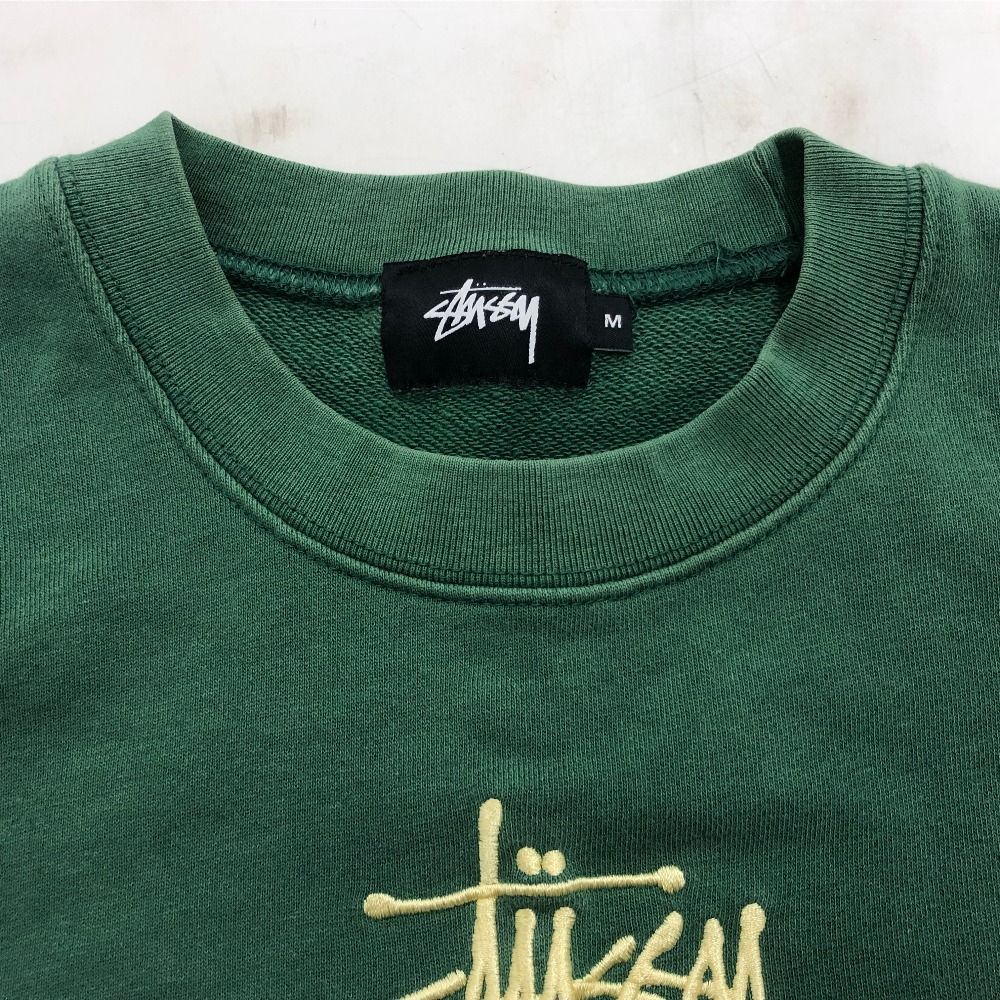 02w21850 ステューシー STUSSY クルーネックトレーナー グリーン M Stüssy グリーン クルーネック スウェット