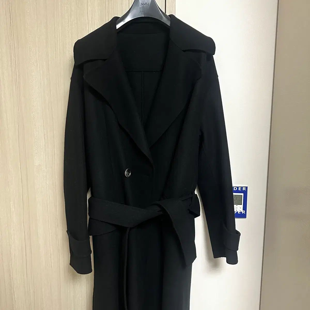 Juun J ジュンジェイ ローブ マキシ コート ブラック
