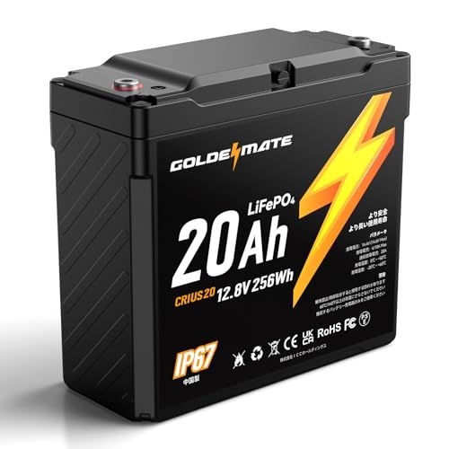迅速に発送 12 8 V 20 Ah LiFePO 4バッテリー リン酸鉄リチウムイオンバッテリー IP 67防水 256 Wh BMS内蔵 5000以上のサイクル 小型 軽量 高性能 電動車椅子 車中泊 サブバッテリー 非常用電源 ソーラー発電