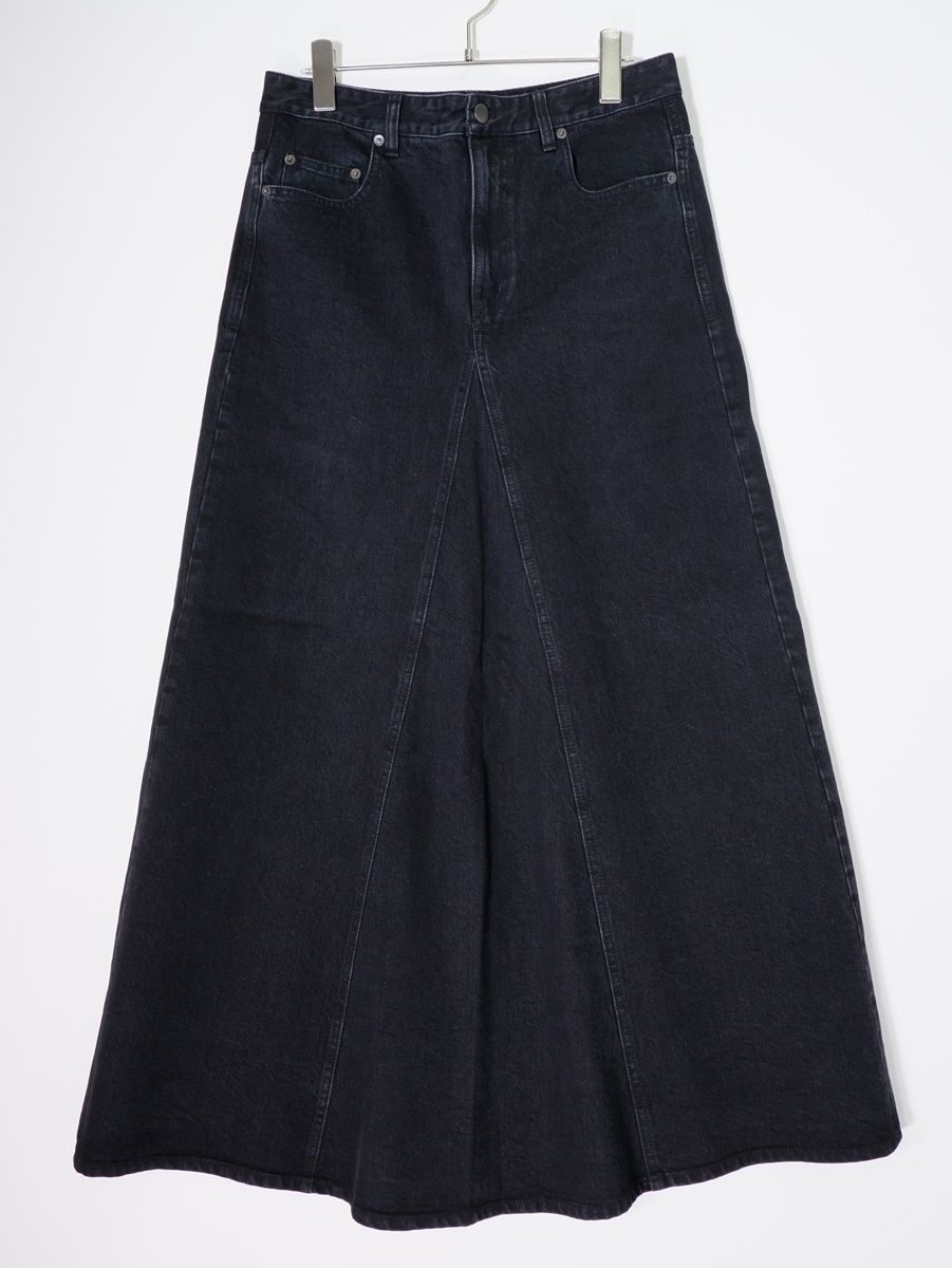 tibiティビ ドゥーズィエムクラス 2025 AW BLACK DENIM GODET マキシスカート 26