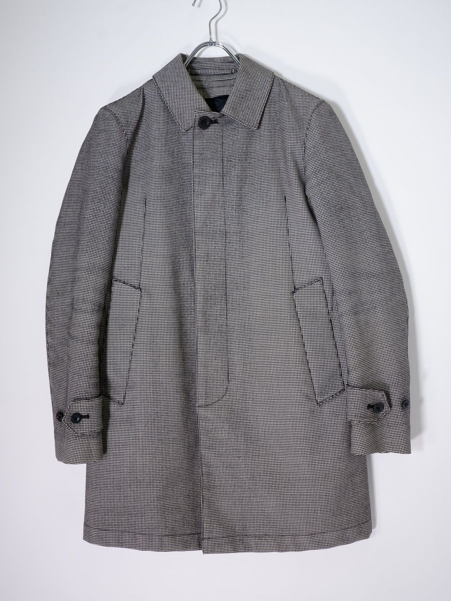 トゥモローランド ダウンライナー付 千鳥格子ウールステンカラーコート 44
