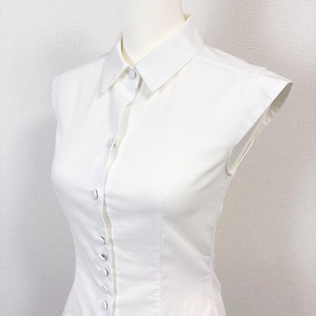 美品】FOXEY NEWYORK ノースリーブブラウス ボタン 38 白 - メルカリ