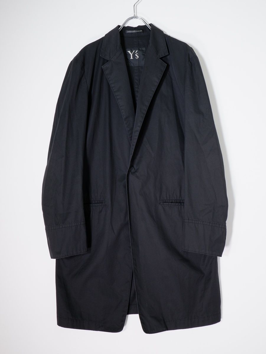Y sワイズ ヨウジヤマモト スナップボタン コットンチェスターコート ロングジャケット 1