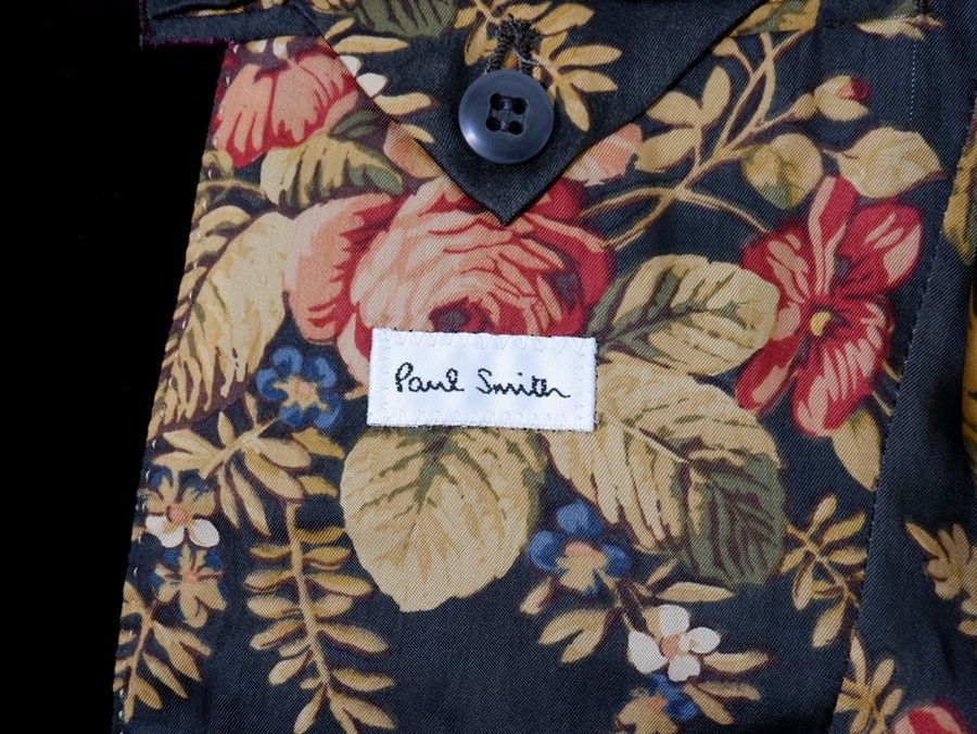 Paul Smithポールスミス メインライン 裏地 総花柄 ベロア ジャケット