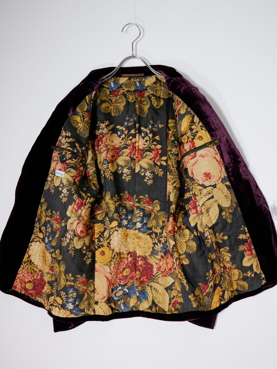 Paul Smithポールスミス メインライン 裏地 総花柄 ベロア ジャケット