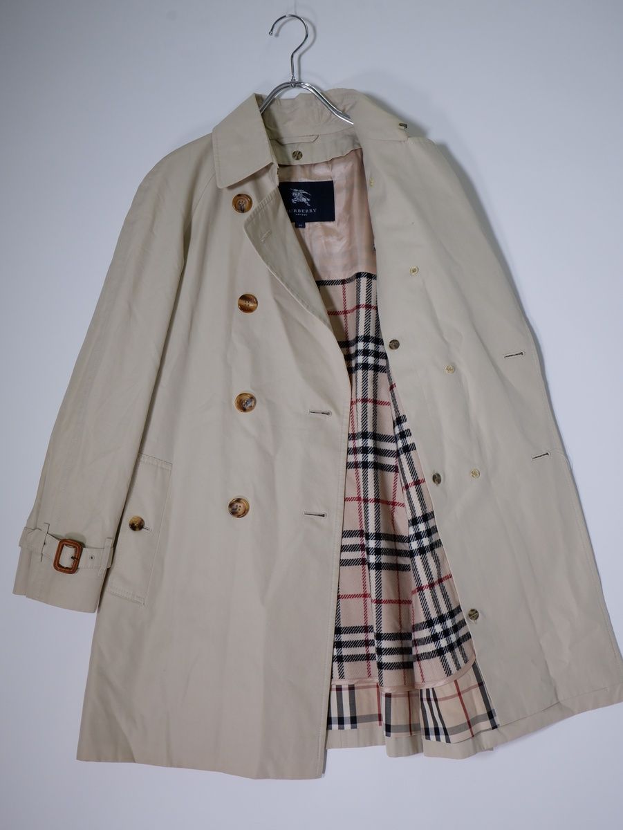 LONDONバーバリー ロンドン ノバチェックウールライナー付き コットンギャバトレンチコート 40