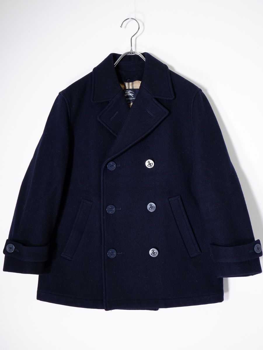 LONDONバーバリー ロンドン ノバチェック中綿キルティングライナー付 ウールメルトンPコート 140 A