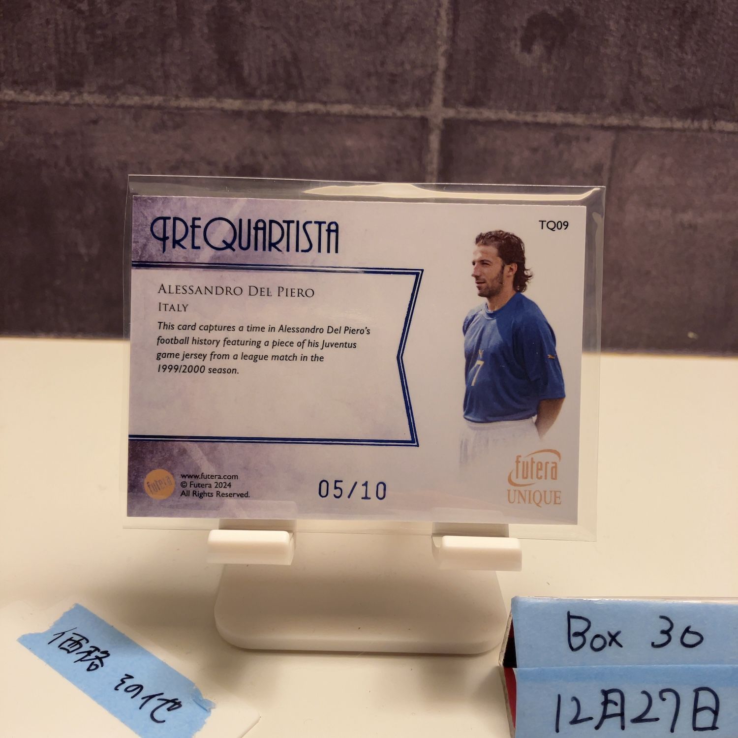 2025 Futera Unique Alessandro Del Piero 05 10 JUVENTUS Trequartista Advanced Playmaker パッチ カード