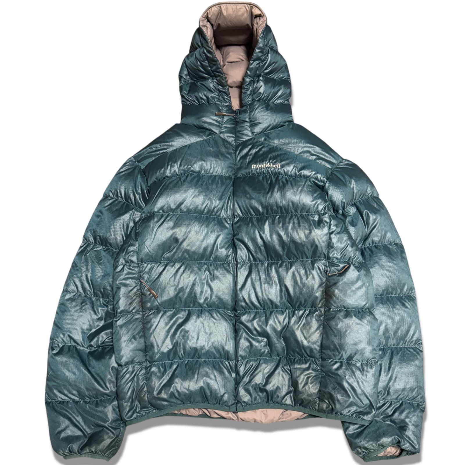 mont bell モンベル ライトアルパインダウンジャケット ライトブルー メンズ サイズL 800 FP 保存袋付き