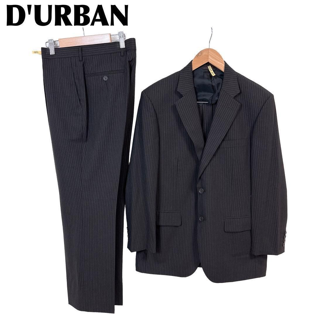 D URBAN メンズスーツ春夏セットアップ 96 AB 5 ストライプ 黒