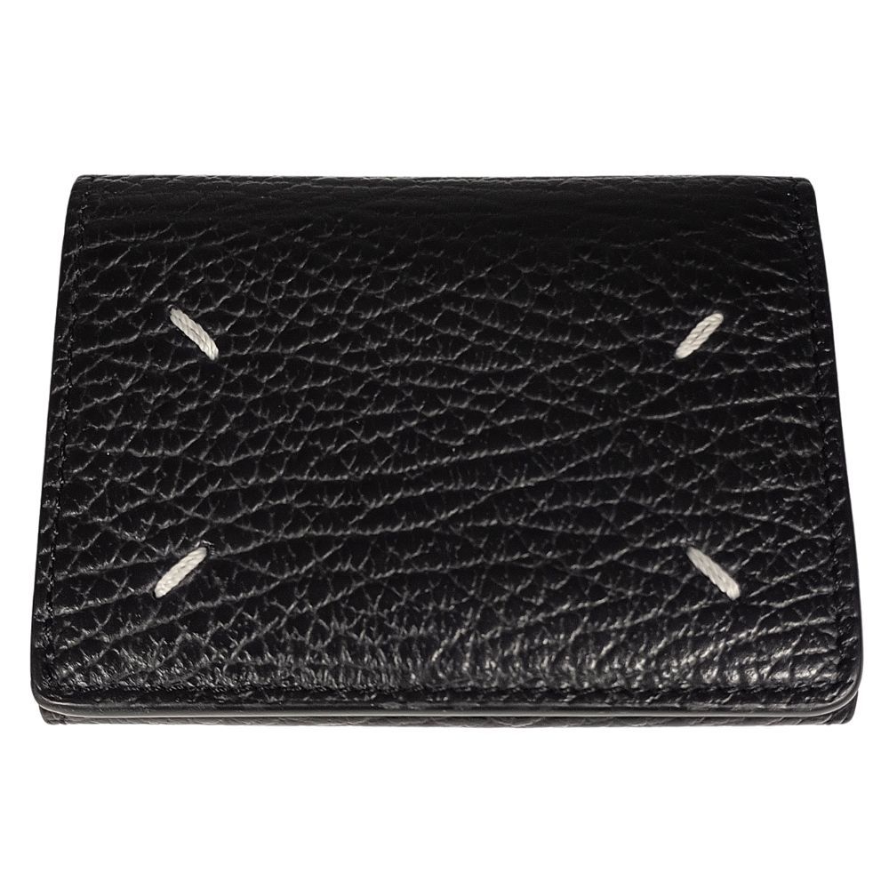 メゾンマルジェラ コンパクトウォレット 二つ折り 財布 カーフレザー ブラック Maison Margiela メゾン マルジェラ レザー カーフスキン コンパクト