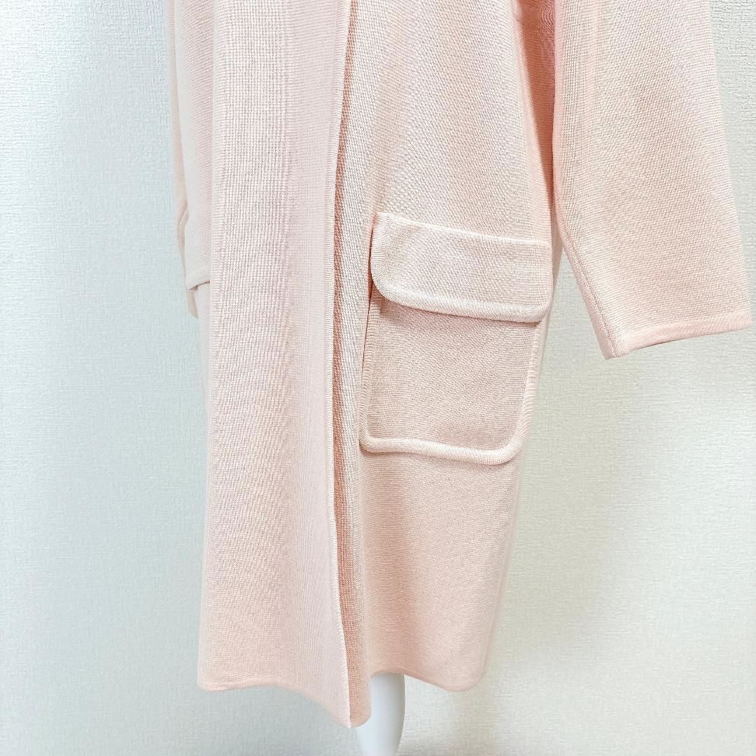 【美品】 FOXEY ロングコート ニット ダブル 42 薄ピンク 無地 美品】 FOXEY ロングコート ニット ダブル 42 薄ピンク 無地 - メルカリ