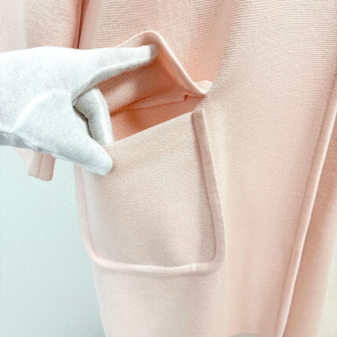 美品】 FOXEY ロングコート ニット ダブル 42 薄ピンク 無地 - メルカリ