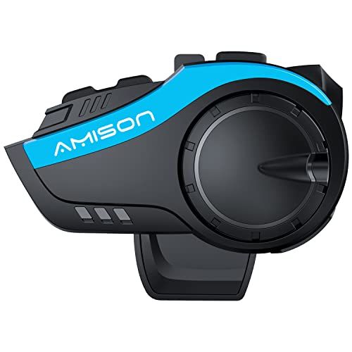 Amison バイク インカム 最大10人同時通話 最大通話距離2000 m Bluetooth 5 0 無線機バイクいんかむ 連続28 H時間通話 IP 67防水 ヘルメット用 音楽共有 音声聞き取リ FMラジオ付きインターコム 自動 6 f 407 b 67