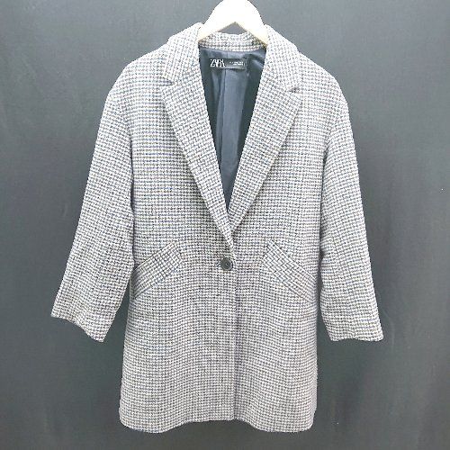 ◇ ZARA 千鳥柄 チェック シングル ショート チェスター 長袖 コート